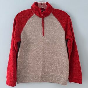 Eddie Bauer Boy’s Red and Gray Quarter-Zip Sweatshirt- size 14